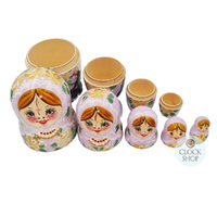 Floral Russian Dolls- Light Purple 14cm (Set Of 5) image