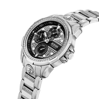 Arrondissement Silver Watch With Black Dial & Stainless Steel Bracelet by VERSACE  image