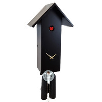 Black Bird House 8 Day Mechanical Modern Cuckoo Clock 41cm By ROMBA image