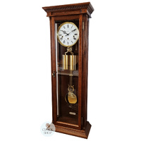 99cm Medium Oak 8 Day Mechanical Regulator Wall Clock With Westminster Chime By AMS image
