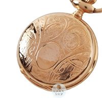 25mm Rose Gold Womens Pendant Watch With Floral Swirl By CLASSIQUE (Arabic) image