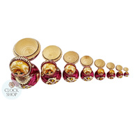 Floral Russian Dolls- Pink & Gold 10cm (Set Of 10) image