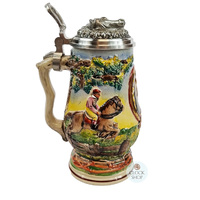 Horse Beer Stein Light Blue 0.5L By Thewalt 1893 image