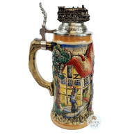 Train Station Stein With Pewter Train Lid 0.5L By Thewalt 1893 image