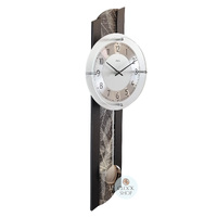 68cm Pendulum Wall Clock With Rainforest Leaf Pattern & Silver Dial By AMS image