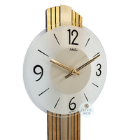 62cm Two Toned Gold Pendulum Wall Clock With Frosted Glass Dial By AMS image