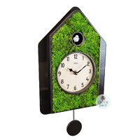 Green Moss Modern Battery Cuckoo Clock 34cm By AMS image