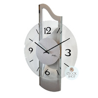 42cm Silver Wall Clock With Glass Dial By AMS image