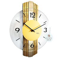 38cm Gold Look Wall Clock With Glass Dial By AMS image