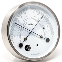 13.3cm Stainless Steel Polar Climate Meter With Thermometer & Hygrometer By FISCHER image
