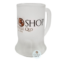 Mini Stein Frosted Shot Glass With Clock Shop Logo image