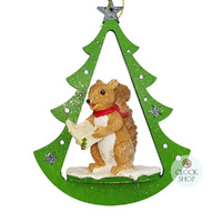 13cm Woodland Animal In Christmas Tree Hanging Decoration- Assorted Designs image