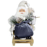 45cm Sitting Santa Claus on Sleigh- Frank image