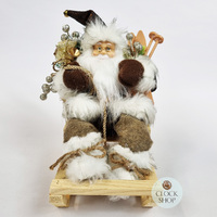 30cm Sitting Santa Claus on Sleigh- Dennis image