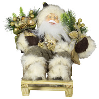 30cm Sitting Santa Claus on Sleigh- Dennis image
