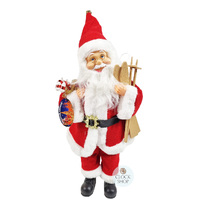45cm Santa Claus Holding Skis with Music and Animation image