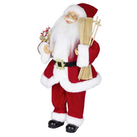 45cm Santa Claus Holding Skis with Music and Animation image