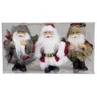 15cm Santa Hanging Decoration (Set Of 3) image