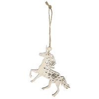 10cm Wooden Unicorn Hanging Decoration- Assorted Designs image