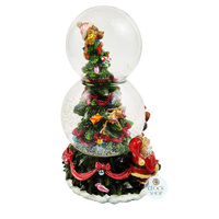 20.5cm Musical Snow Globe With Santa & Teddy (Oh Christmas Tree) image