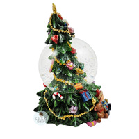 18.5cm Musical Snow Globe With Santa On Christmas Tree (Oh Christmas Tree) image