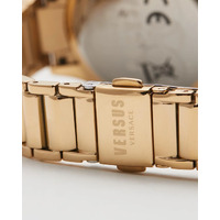 Canton Road Crystal Gold Bracelet Band Watch with Black Dial By VERSACE image