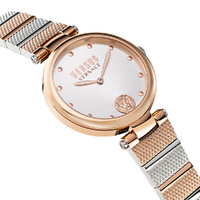 Los Feliz Rose Gold and Silver Bracelet Band Watch with Silver Dial By VERSACE image