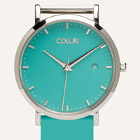 Silver Nightingale Nurses Watch with Turquoise Green Dial By Coluri image