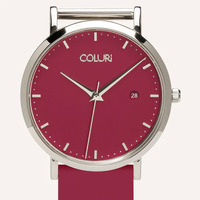 Silver Nightingale Nurses Watch with Scarlet Red Dial By Coluri image