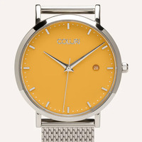 Silver Nightingale Nurses Watch with Saffron Yellow Dial By Coluri image