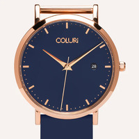 Rose Gold Nightingale Nurses Watch with Navy Blue Dial By Coluri image