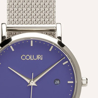 Silver Kahlo Watch with Violet Purple Dial By Coluri image