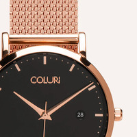 Rose Gold Kahlo Watch with Jet Black Dial By Coluri image