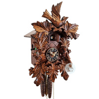 Birds & Leaves 1 Day Mechanical Carved Cuckoo Clock 32cm By HÖNES image