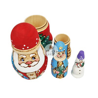 Woodburn Santa Russian Dolls- 19cm (Set Of 3) image