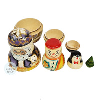 Santa Purple & Gold Russian Dolls- 12cm (Set Of 4) image