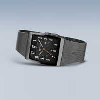 33mm Solar Collection Mens Watch With Black Dial & Grey Milanese Strap & Grey Rectangular Case By BERING image
