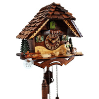 Wood Chopper & Dog Battery Chalet Cuckoo Clock 25cm By SCHNEIDER image