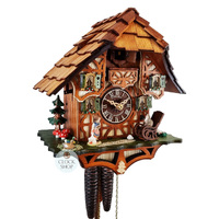 Girl & Geese 1 Day Mechanical Chalet Cuckoo Clock 41cm By SCHNEIDER image