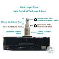 High Torque Euroshaft Sweep Extra Spacing Clock Movement (22mm Shaft) image