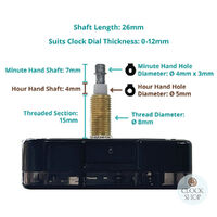 High Torque Euroshaft Sweep Extra Spacing Clock Movement (26mm Shaft) image