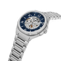 43.5mm Silver Automatic Mens Watch With Blue & Silver Skeleton Dial By KENNETH COLE image