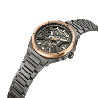 Rose Gold Skeleton Automatic Watch with Gunmetal Bracleet Band BY KENNETH COLE image