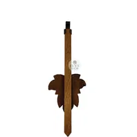 Walnut Maple Leaf Quartz Cuckoo Clock Pendulum With Blue Flowers (163mm) image