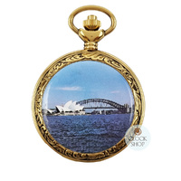 48mm Gold Unisex Pocket Watch With Sydney Opera House By CLASSIQUE (Arabic) image