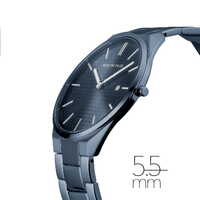 40mm Ultra Slim Collection Mens Watch With Blue Dial & Blue Stainless Steel Strap & Case By BERING image