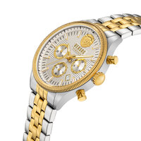 45mm Colonne Chrono Two-Tone Silver & Gold Mens Watch With Silver Dial By VERSACE image