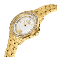 38mm Montorgueil Crystal & Gold Womens Watch With White Dial By VERSACE image
