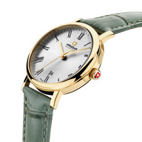 32mm Leventina Green & Gold Womens Swiss Quartz Watch With Silver Dial By HANOWA image