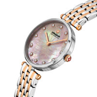30mm Maggia Silver & Rose Gold Womens Swiss Quartz Watch With Mother Of Pearl Dial By HANOWA image